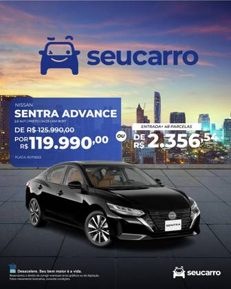 NISSAN SENTRA 2.0 16V GASOLINA ADVANCE XTRONIC NISSAN SENTRA 2.0 16V GASOLINA ADVANCE XTRONIC
